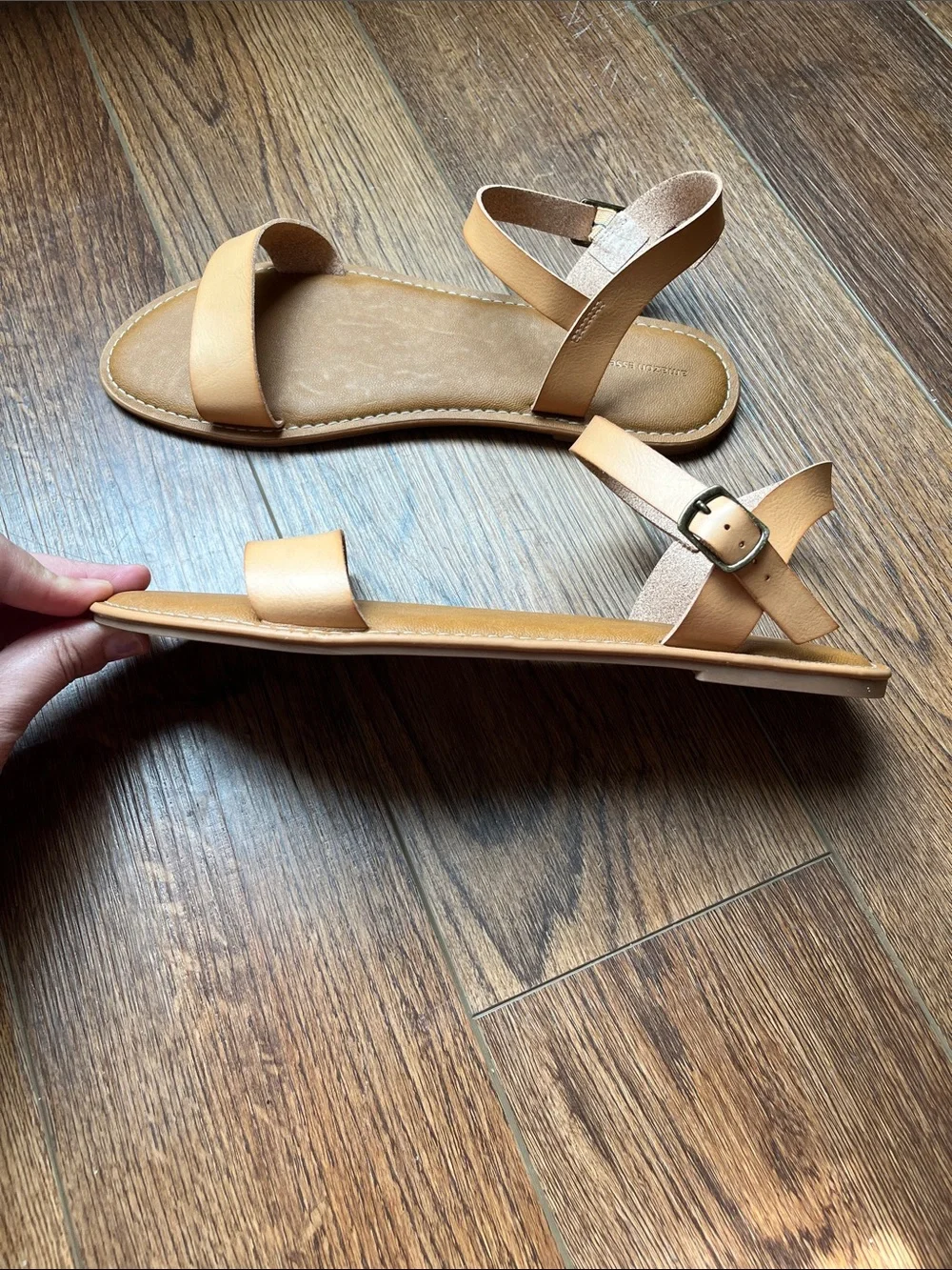 Natural/Tan Strap Buckle Sandals- Size 13